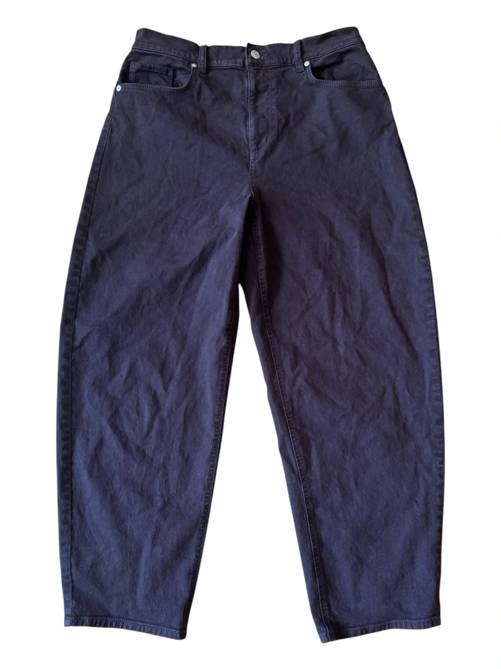 LOFT Mid Rise Barrel Jeans | Dark Raisin Brown | Mid Rise Cropped Denim | Size 8